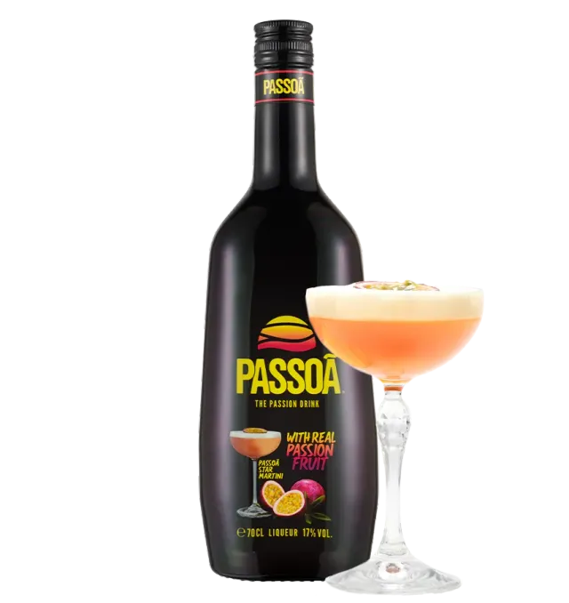 Passoã passionsfrugt likør sort flaske
