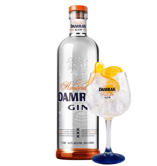 Damrak Gin citrus 17 botanicals Amsterdam