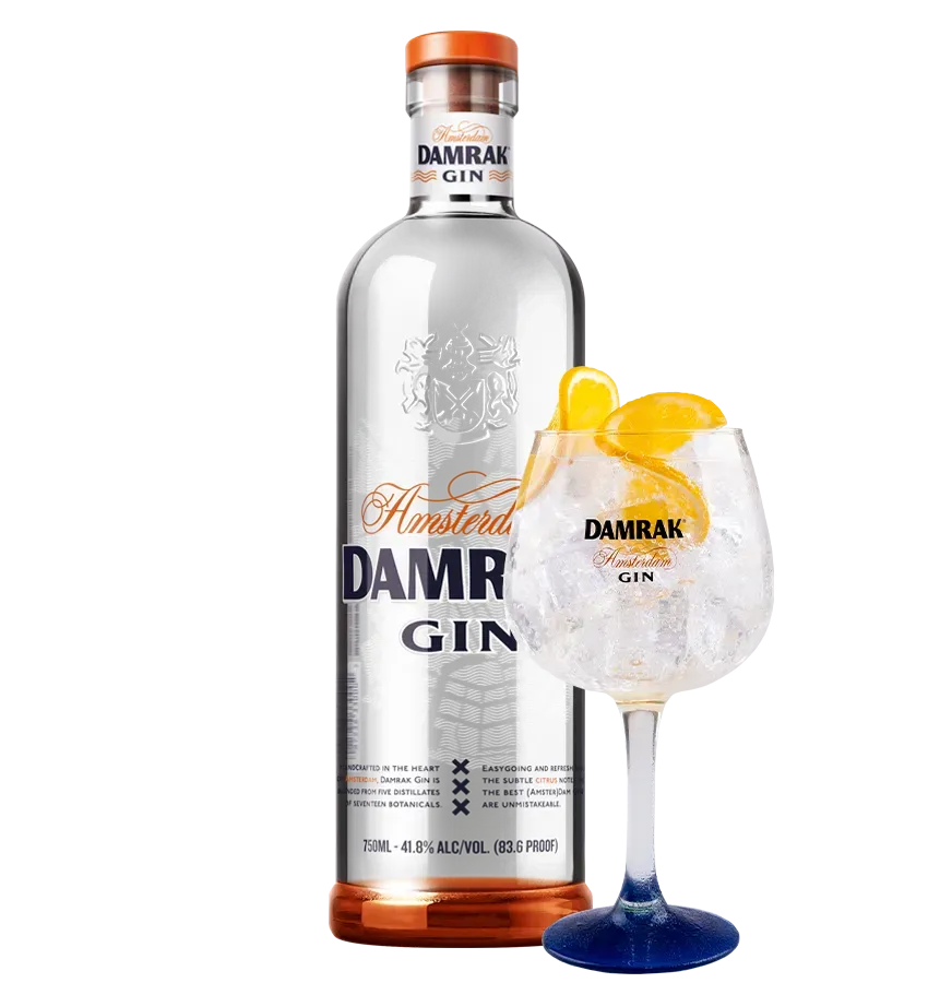 Damrak Gin citrus 17 botanicals Amsterdam
