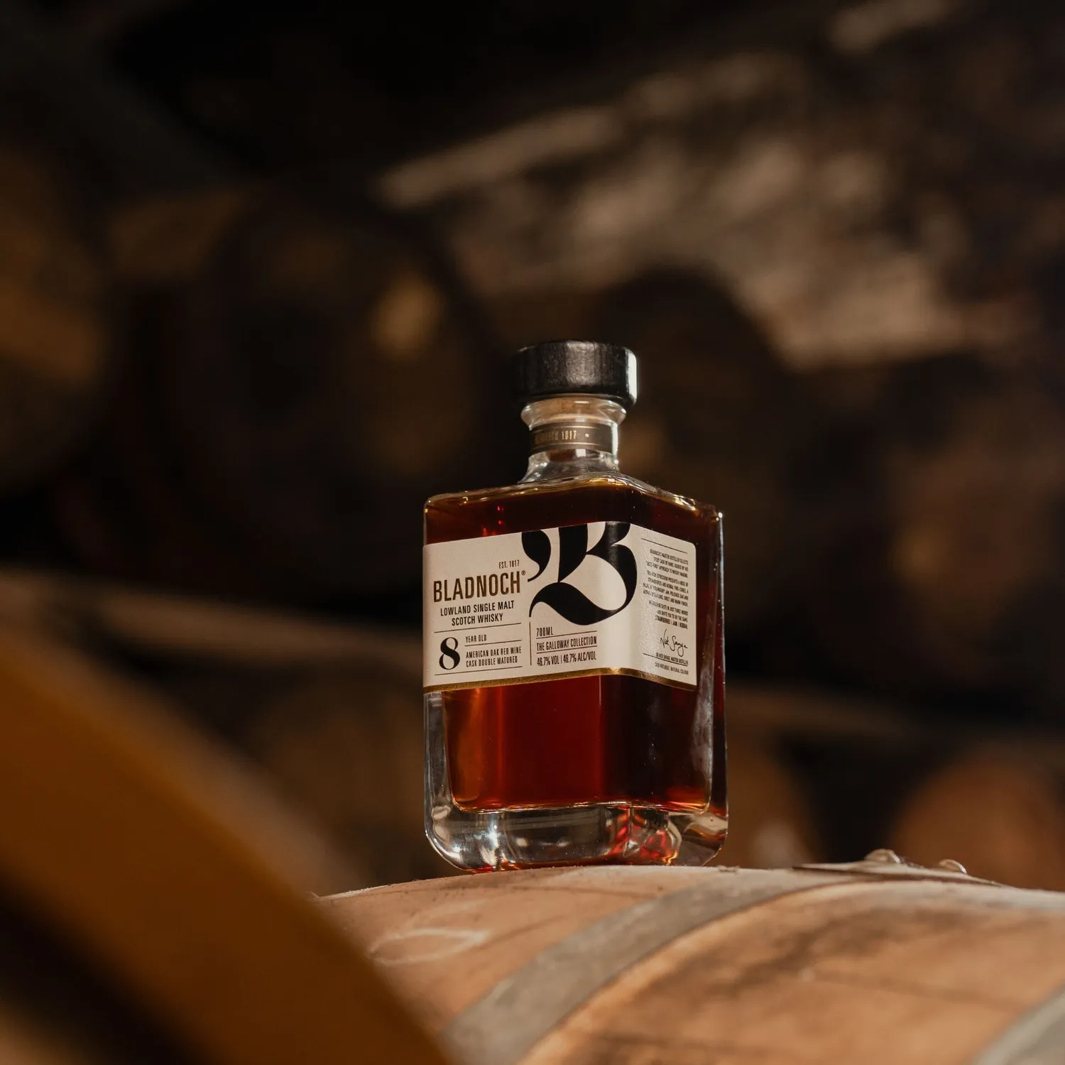 Bladnoch Galloway 8 års single malt whisky rødvinfad