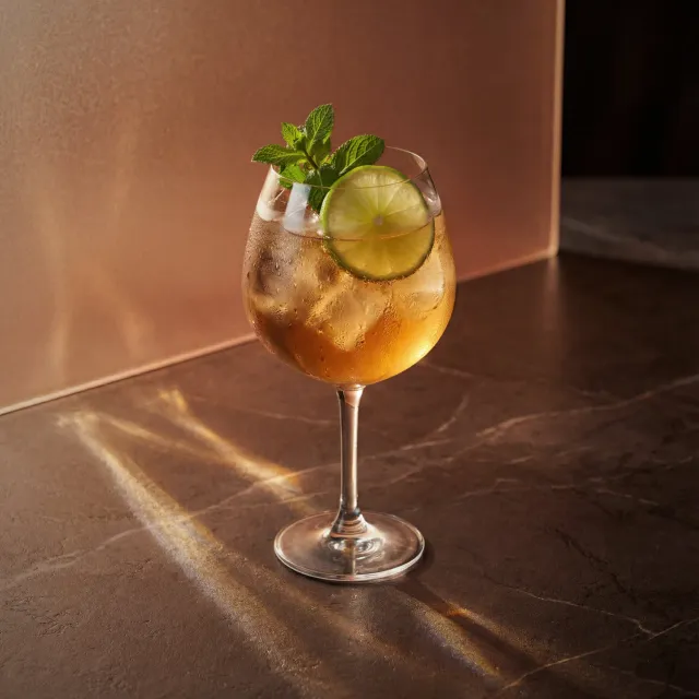 Bols Amaretto Spritz cocktail med mandel