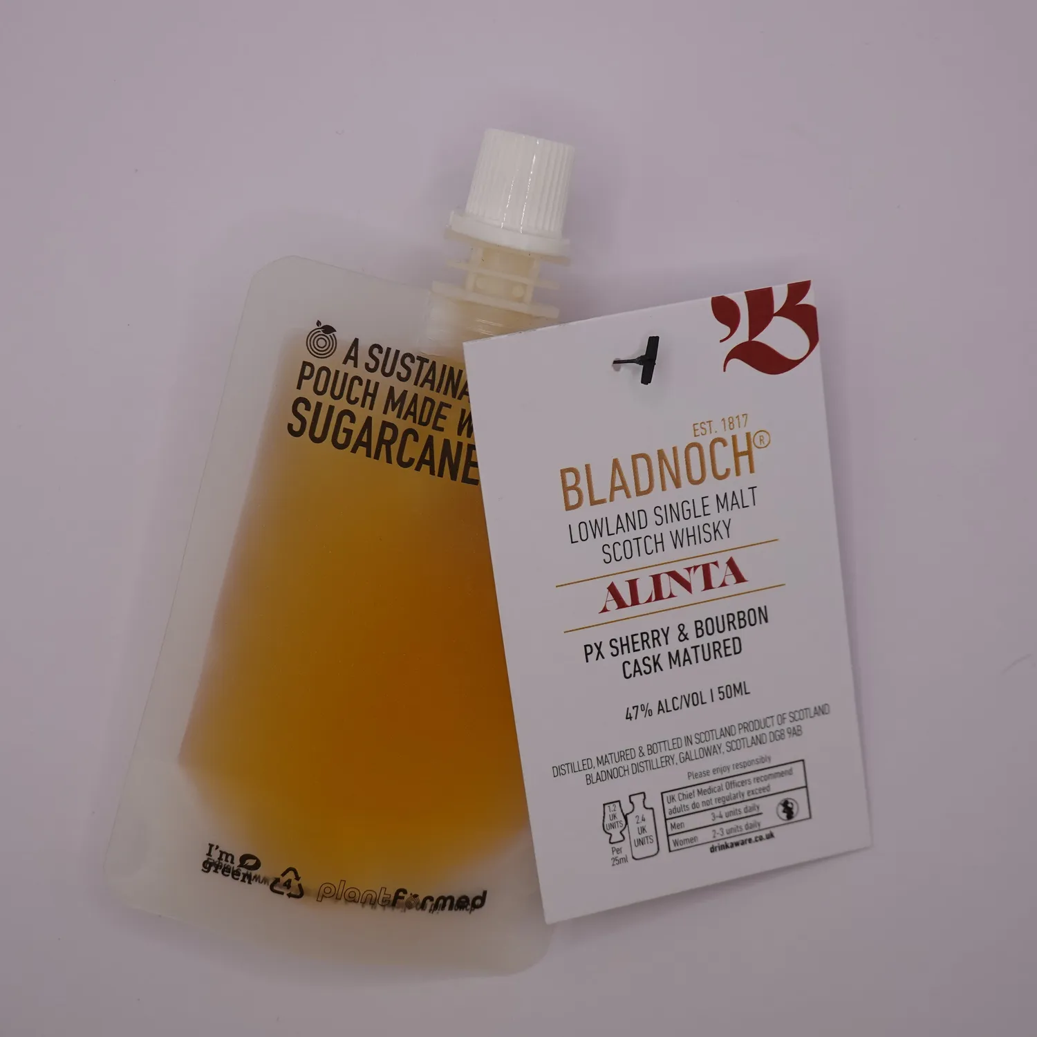 Bladnoch Alinta Dram whisky smagsprøve røget
