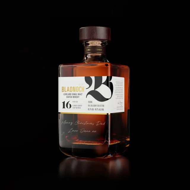 Bladnoch Personalised single malt whisky med gravering