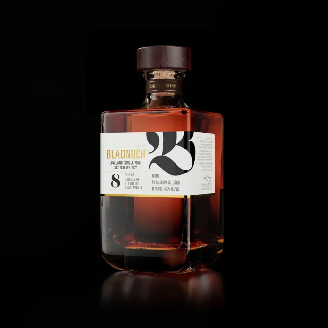 Bladnoch Galloway 8 års single malt whisky rødvinfad