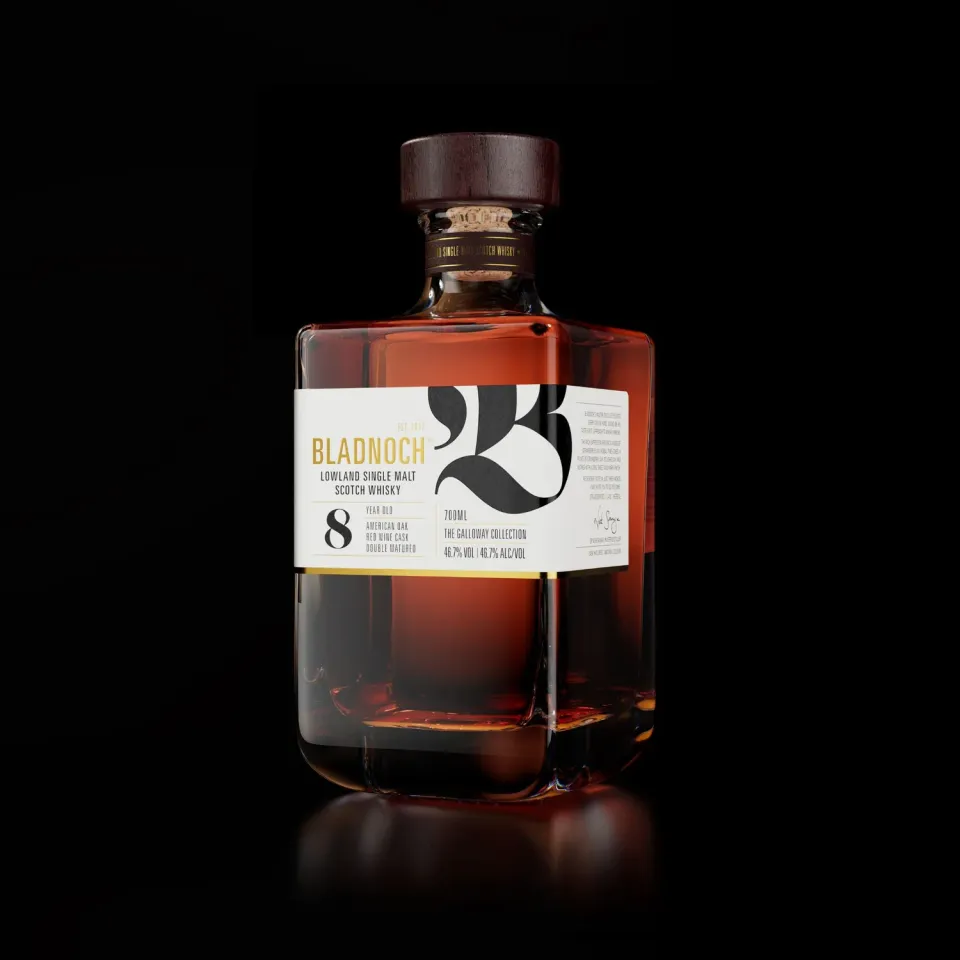 Bladnoch Galloway 8 års single malt whisky rødvinfad