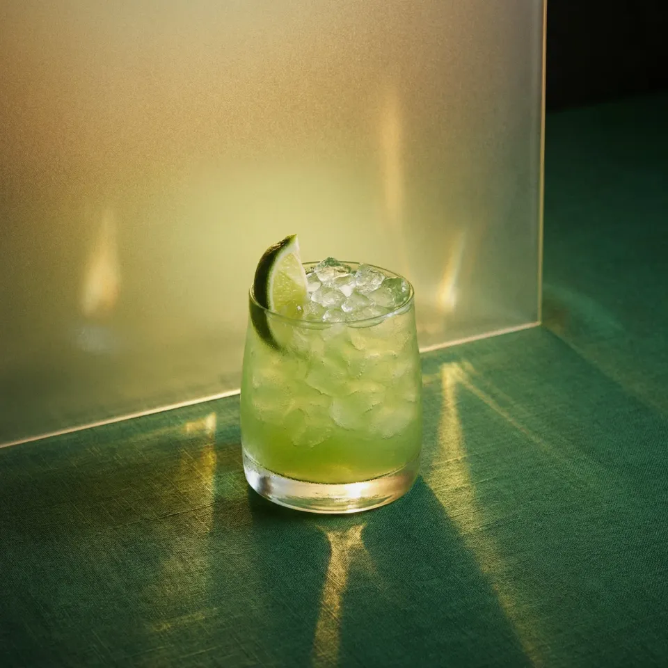 Bols Green Banana Caipiroshka cocktail med lime