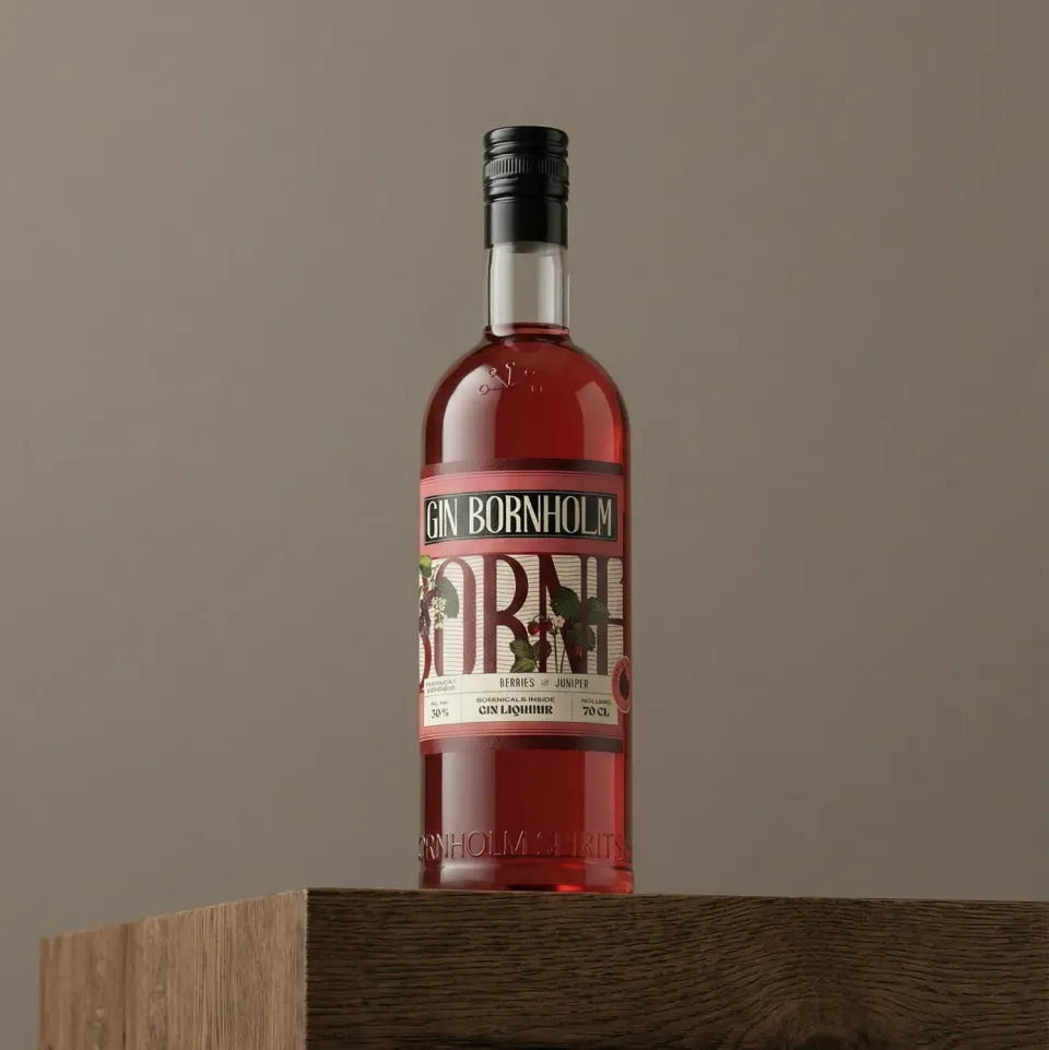 Bornholm Akvavit Berries Gin Likør 30% 70 cl bær